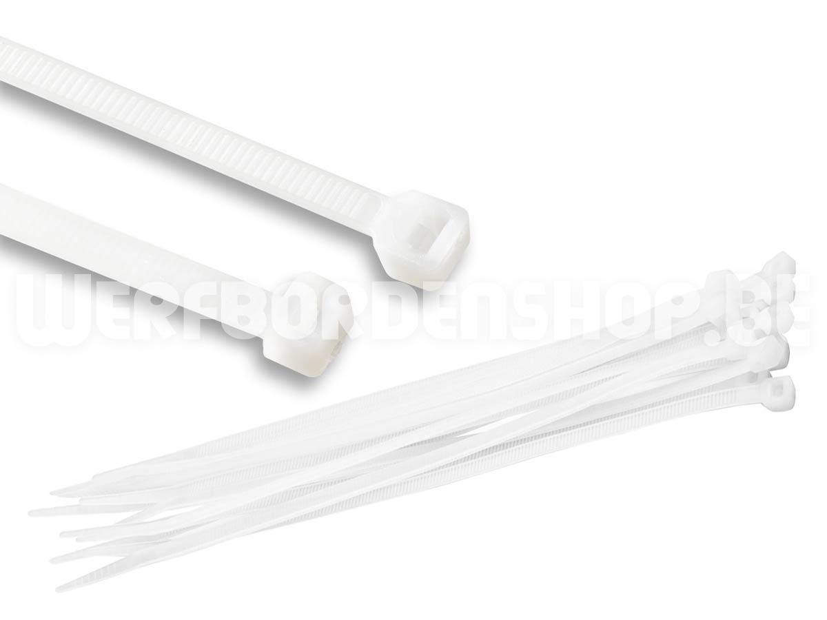 Tiewraps of kabelbinders voor het eenvoudig bevestigen van borden met behulp van boorgaten